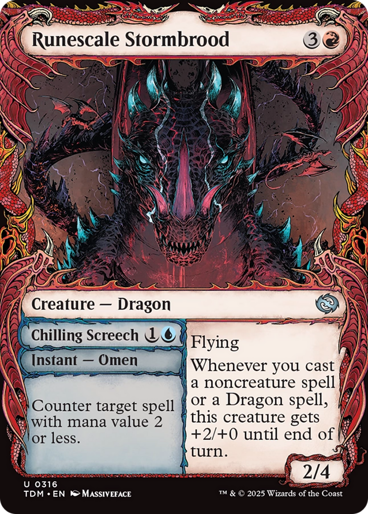 Runescale Stormbrood (Showcase) [Tarkir: Dragonstorm] | Cracking-Singles
