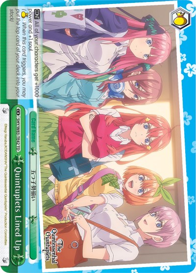 Quintuplets Lined Up (5HY/W83-TE42 TD) (Green) [The Quintessential Quintuplets] | Cracking-Singles