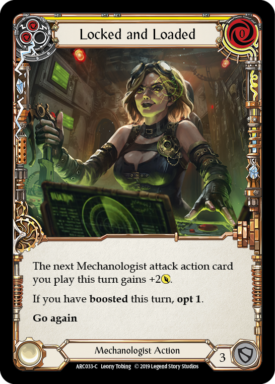 Locked and Loaded (Yellow) [ARC033-C] (Arcane Rising)  1st Edition Rainbow Foil | Cracking-Singles