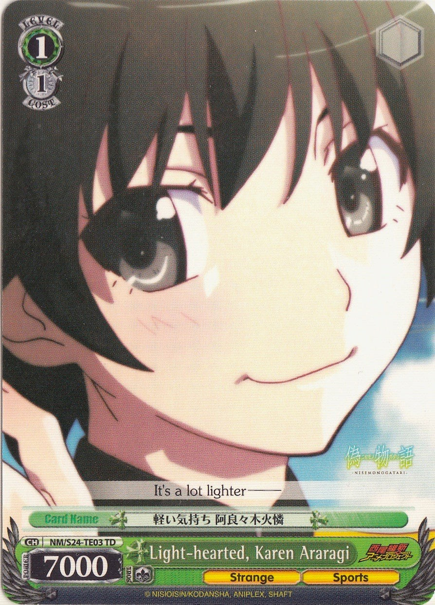 Light-hearted, Karen Araragi (NM/S24-TE03	TD) [NISEMONOGATARI] | Cracking-Singles