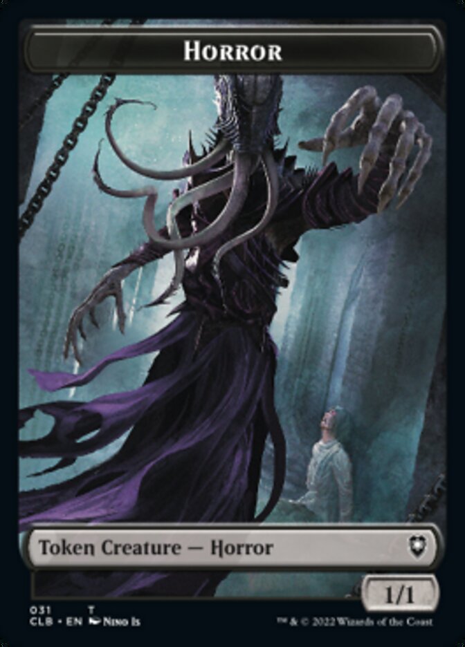 Horror // Centaur Double-Sided Token [Commander Legends: Battle for Baldur's Gate Tokens] | Cracking-Singles