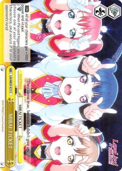 MIRAI TICKET (LSS/WE27-E17 C) (Yellow) [Love Live! Sunshine!! Extra Booster] | Cracking-Singles