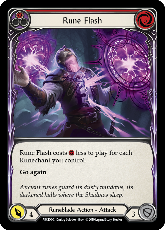 Rune Flash (Red) [ARC100-C] (Arcane Rising)  1st Edition Rainbow Foil | Cracking-Singles