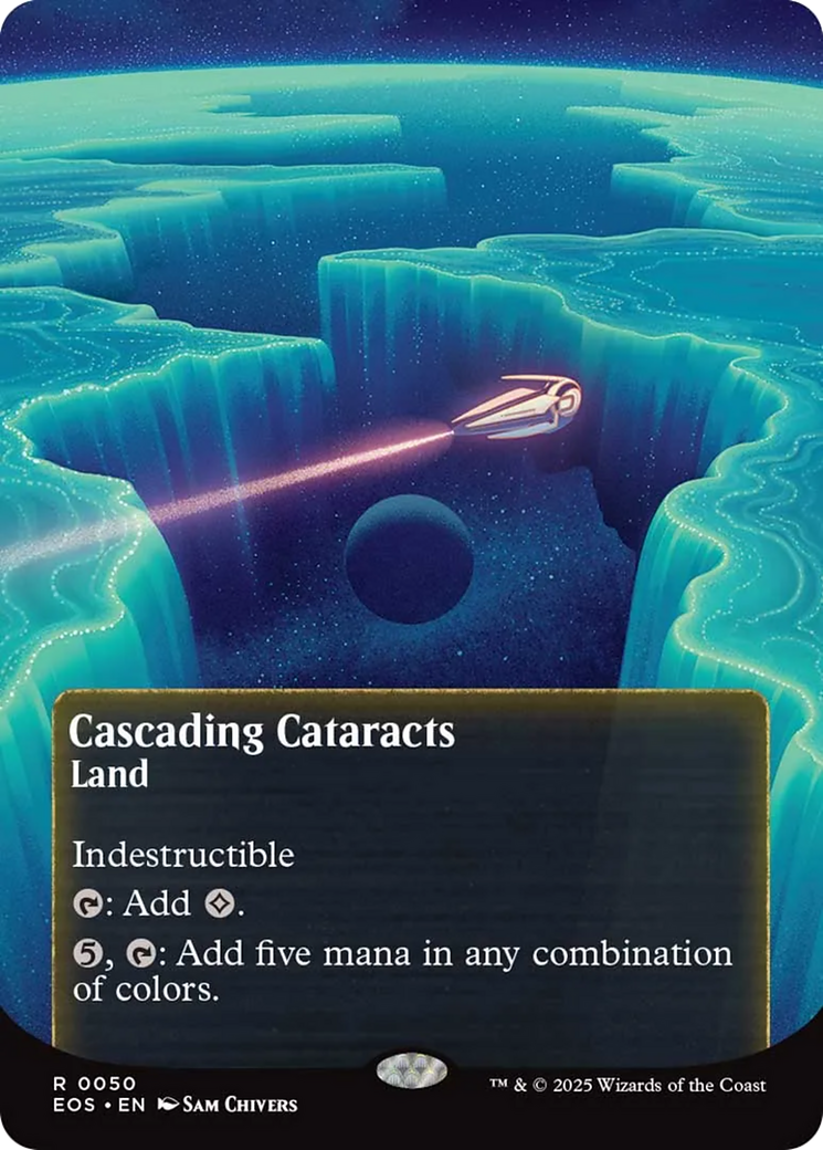 Cascading Cataracts Art Card (50/54) (Gold-Stamped Signature) [Edge of Eternities Art Series] | Cracking-Singles