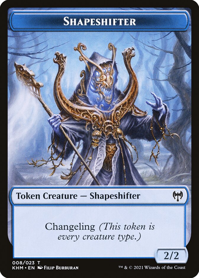 Human Warrior // Shapeshifter Double-Sided Token [Kaldheim Tokens] | Cracking-Singles