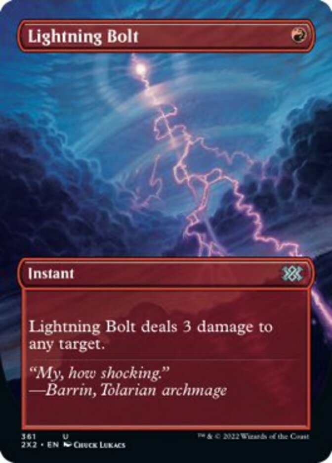 Lightning Bolt (Borderless Alternate Art) [Double Masters 2022] | Cracking-Singles