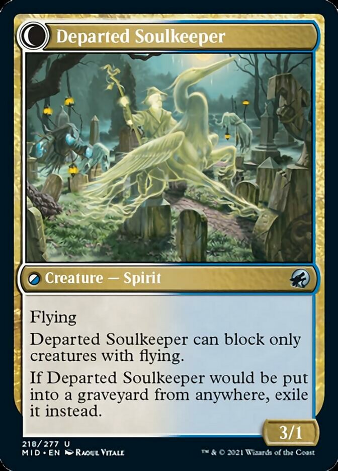 Devoted Grafkeeper // Departed Soulkeeper [Innistrad: Midnight Hunt] | Cracking-Singles
