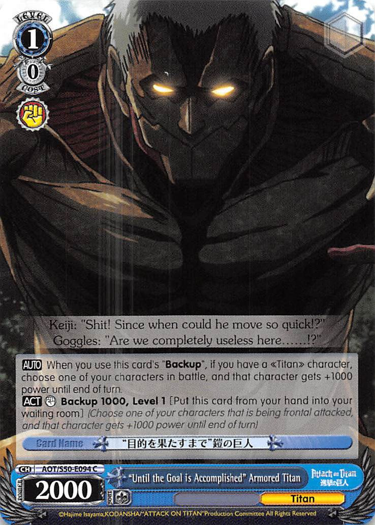 "Until the Goal is Accomplished" Armored Titan (AOT/S50-E094 C) [Attack on Titan Vol. 2] | Cracking-Singles