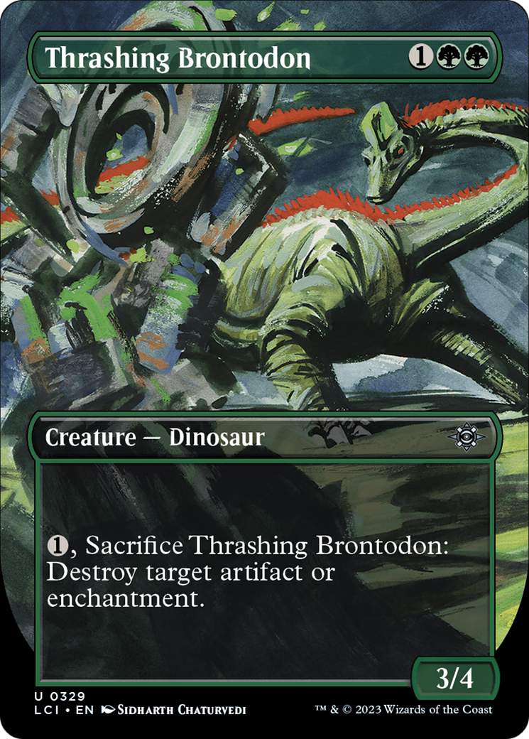 Thrashing Brontodon (Borderless) [The Lost Caverns of Ixalan] | Cracking-Singles