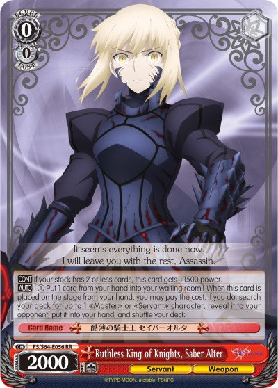 Ruthless King of Knights, Saber Alter (FS/S64-E056 RR) [Fate/Stay Night [Heaven's Feel]] | Cracking-Singles