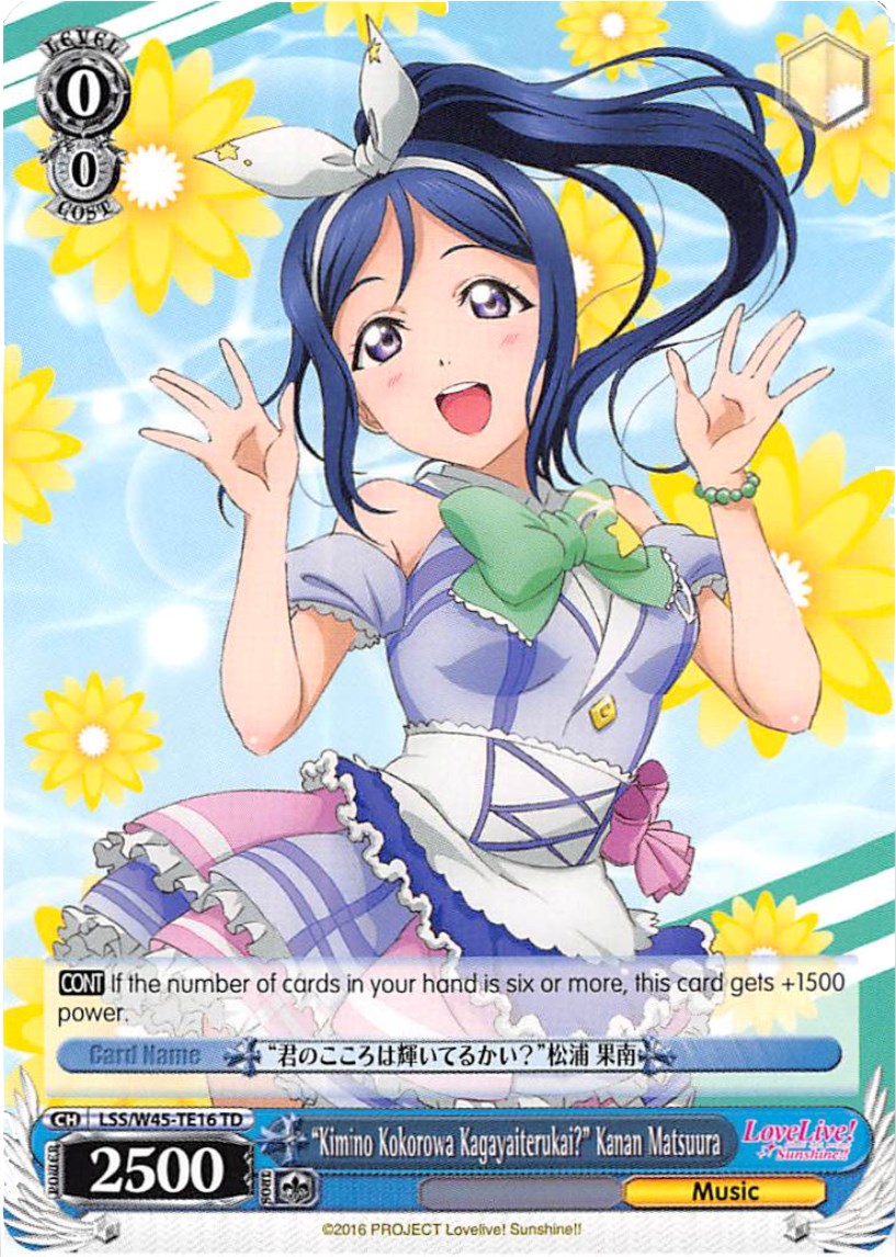"Kimino Kokorowa Kagayaiterukai?" Kanan Matsuura (LSS/W45-TE16 TD) [Love Live! Sunshine!!] | Cracking-Singles