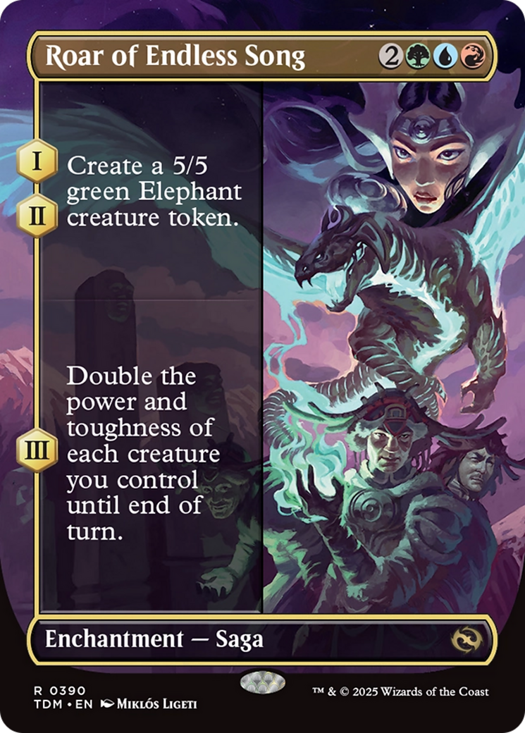 Roar of Endless Song (Borderless) [Tarkir: Dragonstorm] | Cracking-Singles