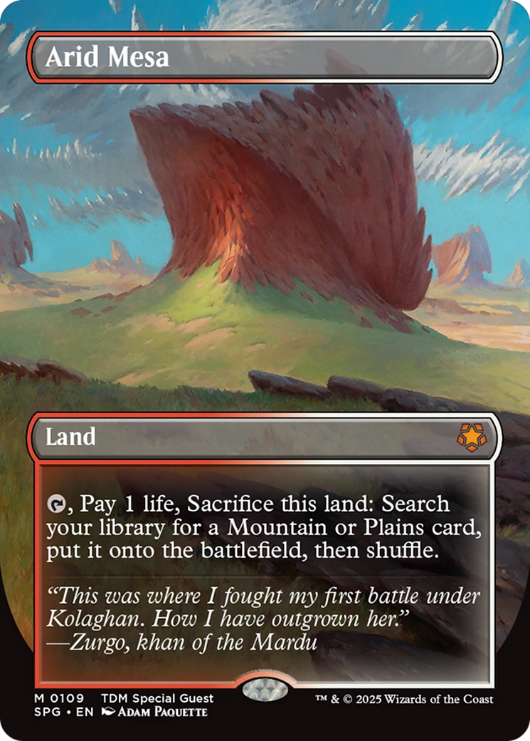 Arid Mesa (Borderless) [Tarkir: Dragonstorm Special Guests] | Cracking-Singles