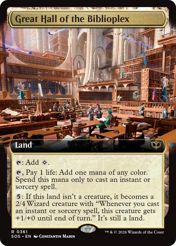 Great Hall of the Biblioplex (Extended Art) [Secrets of Strixhaven] | Cracking-Singles