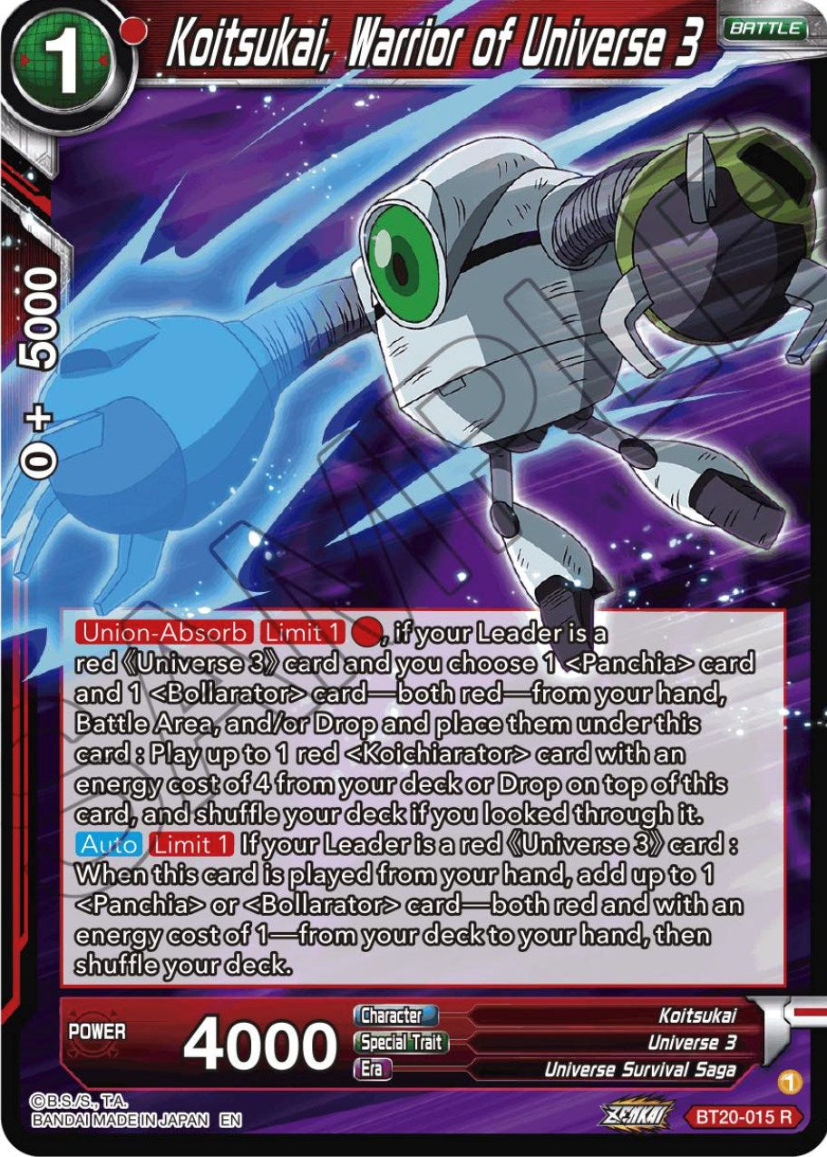 Koitsukai, Warrior of Universe 3 (BT20-015) [Power Absorbed] | Cracking-Singles