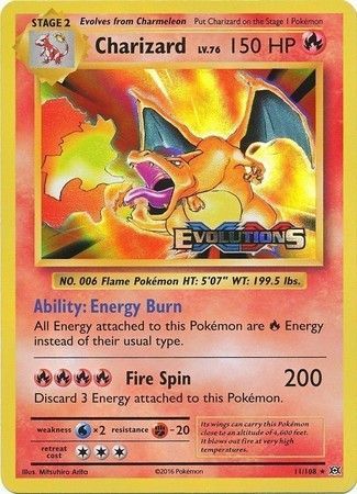 Charizard (11/108) (XY Evolutions Prerelease) [XY: Black Star Promos] | Cracking-Singles