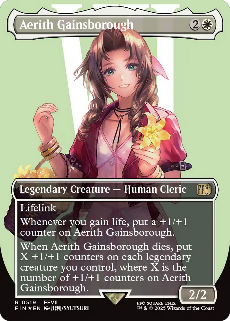 Aerith Gainsborough (Borderless) (Surge Foil) [FINAL FANTASY] | Cracking-Singles
