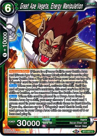 Great Ape Vegeta, Energy Manipulation (BT7-057) [Assault of the Saiyans] | Cracking-Singles