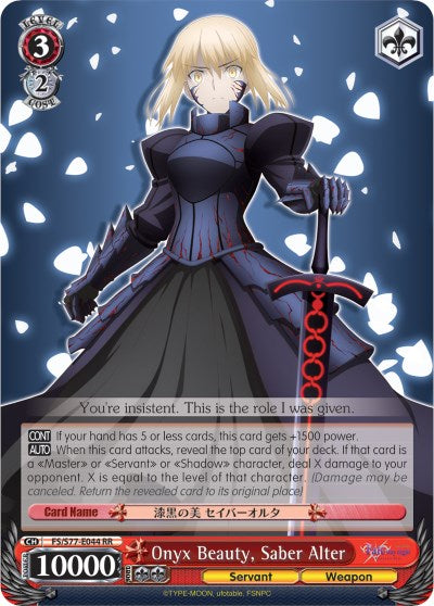 Onyx Beauty, Saber Alter (FS/S77-E044 RR) [Fate/Stay Night [Heaven's Feel] Vol.2] | Cracking-Singles