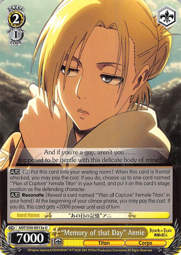 "Memory of that Day" Annie (AOT/S50-E013a U) [Attack on Titan Vol. 2] | Cracking-Singles