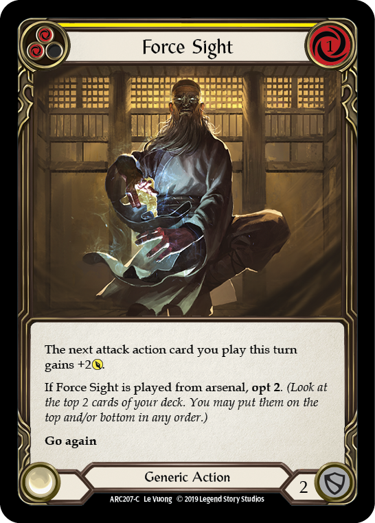 Force Sight (Yellow) [ARC207-C] (Arcane Rising)  1st Edition Normal | Cracking-Singles
