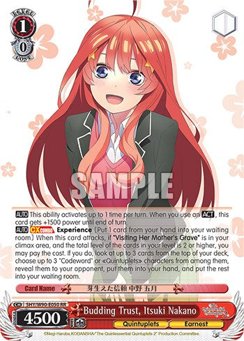 Budding Trust, Itsuki Nakano (5HY/W90-E050 RR) [The Quintessential Quintuplets 2] | Cracking-Singles