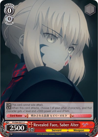Revealed Face, Saber Alter (FS/S64-E071 C) [Fate/Stay Night [Heaven's Feel]] | Cracking-Singles