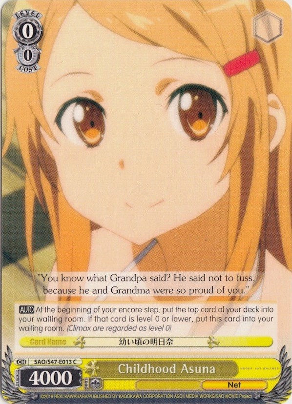 Childhood Asuna (SAO/S47-E013 C) [Sword Art Online Re: Edit] | Cracking-Singles