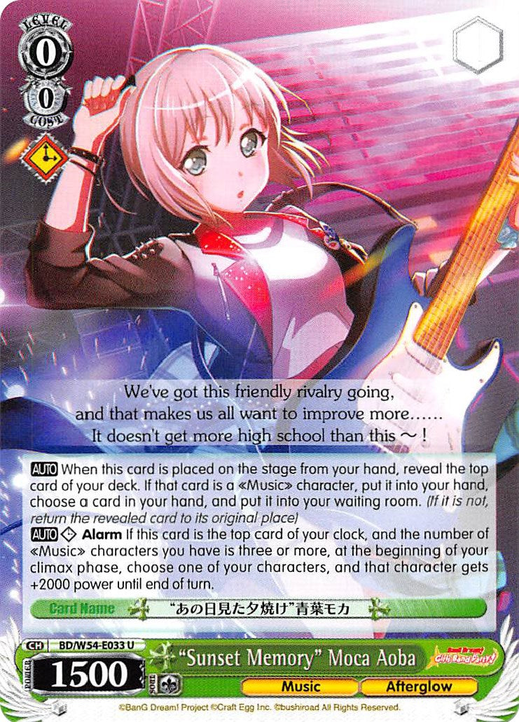 "Sunset Memory" Moca Aoba (BD/W54-E033 U) [BanG Dream! Girls Band Party!] | Cracking-Singles