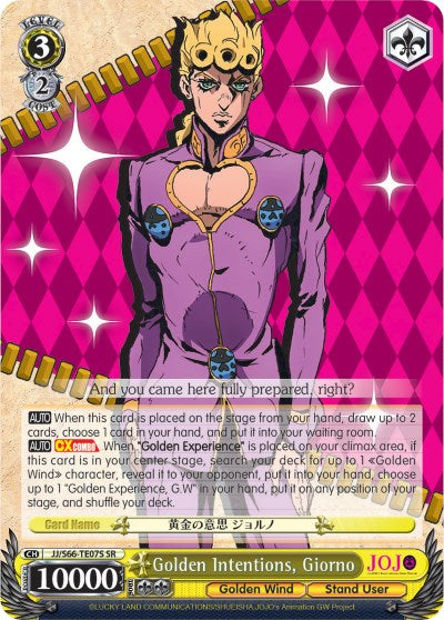 Golden Intentions, Giorno (JJ/S66-TE07S SR) [JoJo's Bizarre Adventure: Golden Wind] | Cracking-Singles