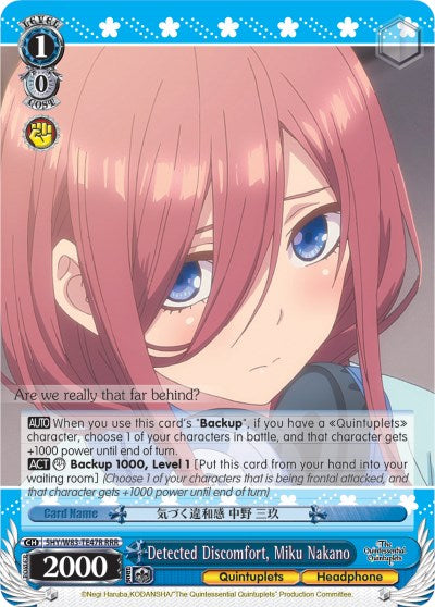 Detected Discomfort, Miku Nakano (5HY/W83-TE47R RRR) [The Quintessential Quintuplets] | Cracking-Singles