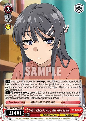 Satisfaction Check, Mai Sakurajima [Rascal Does Not Dream of a Dreaming Girl] | Cracking-Singles