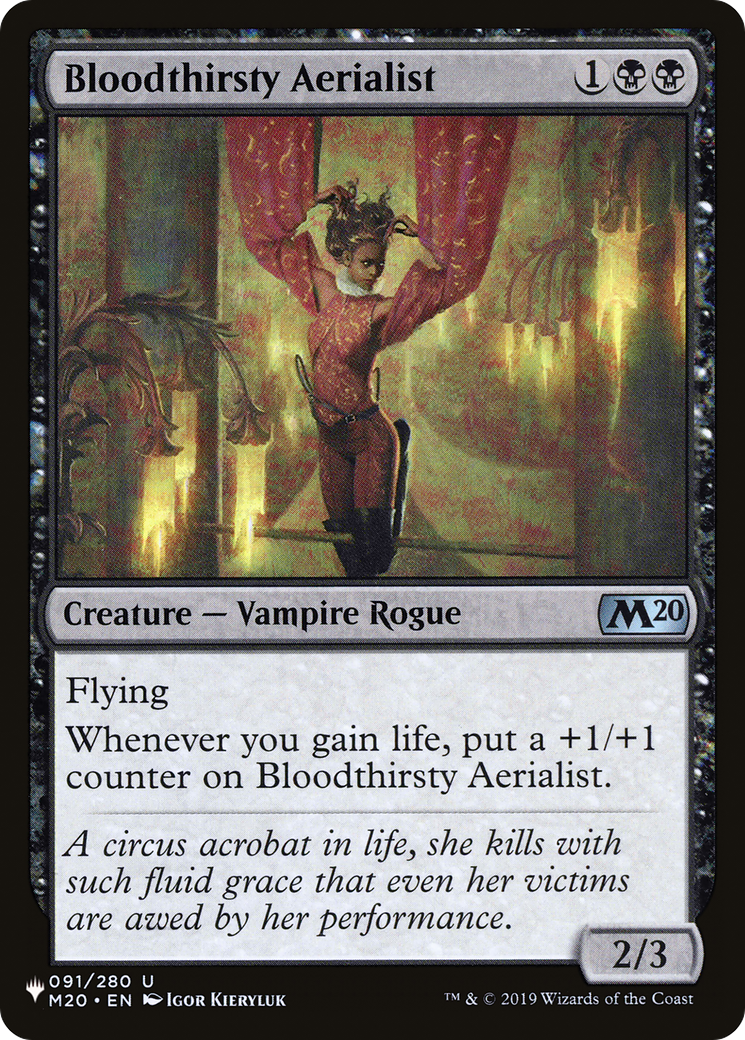 Bloodthirsty Aerialist [The List] | Cracking-Singles