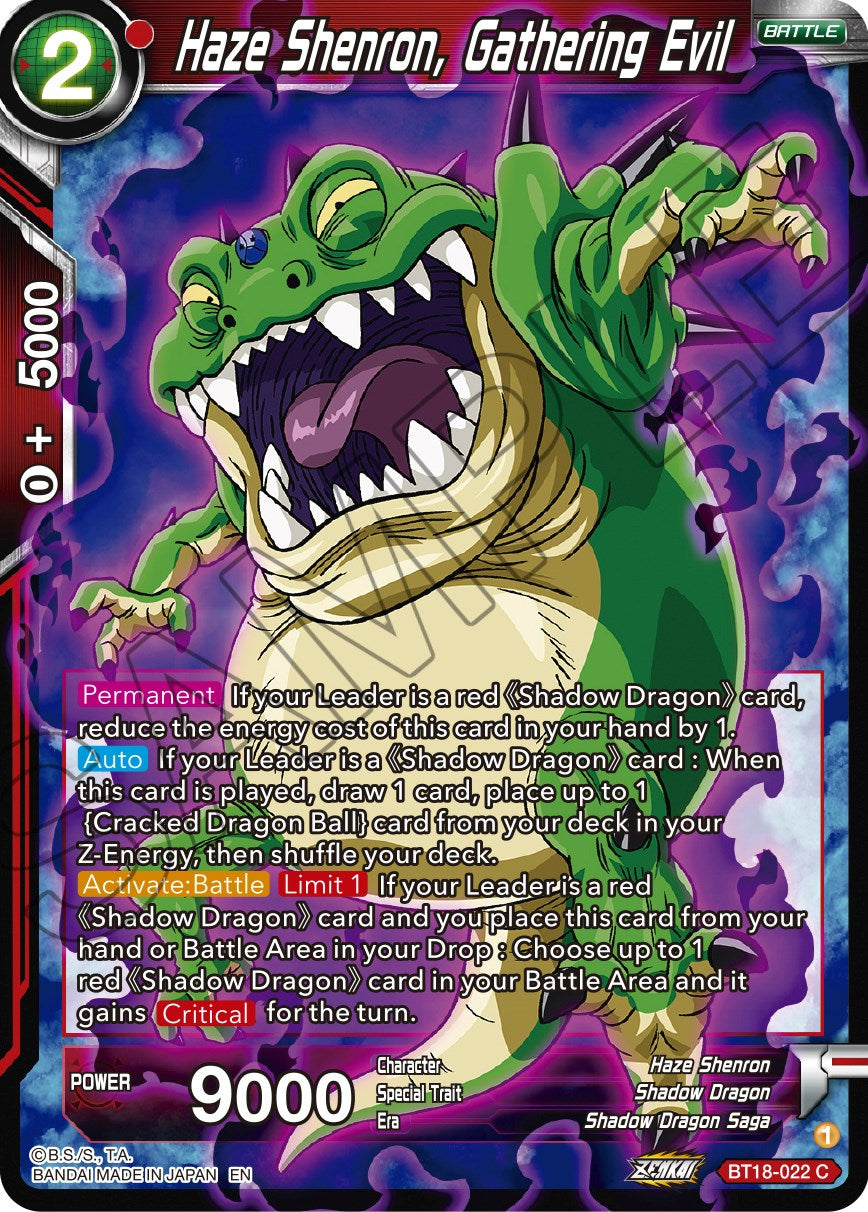 Haze Shenron, Gathering Evil (BT18-022) [Dawn of the Z-Legends] | Cracking-Singles