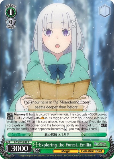 Exploring the Forest, Emilia (RZ/SE35-E09 R) (Parallel Foil) [Re:ZERO: The Frozen Bond] | Cracking-Singles