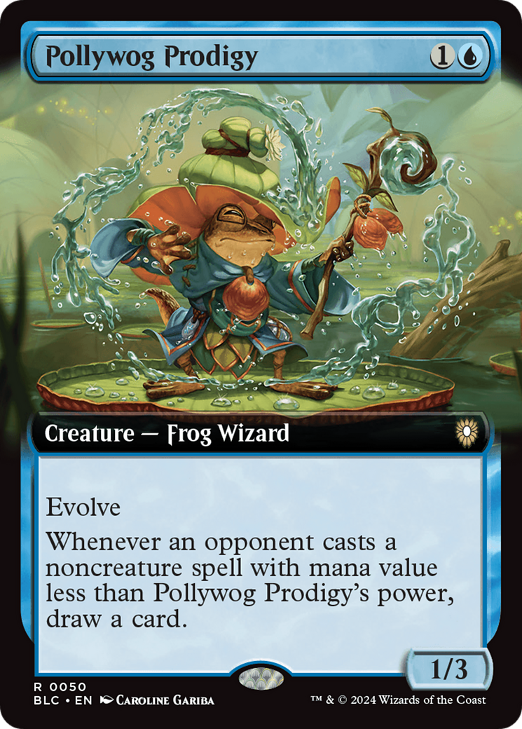 Pollywog Prodigy (Extended Art) [Bloomburrow Commander] | Cracking-Singles