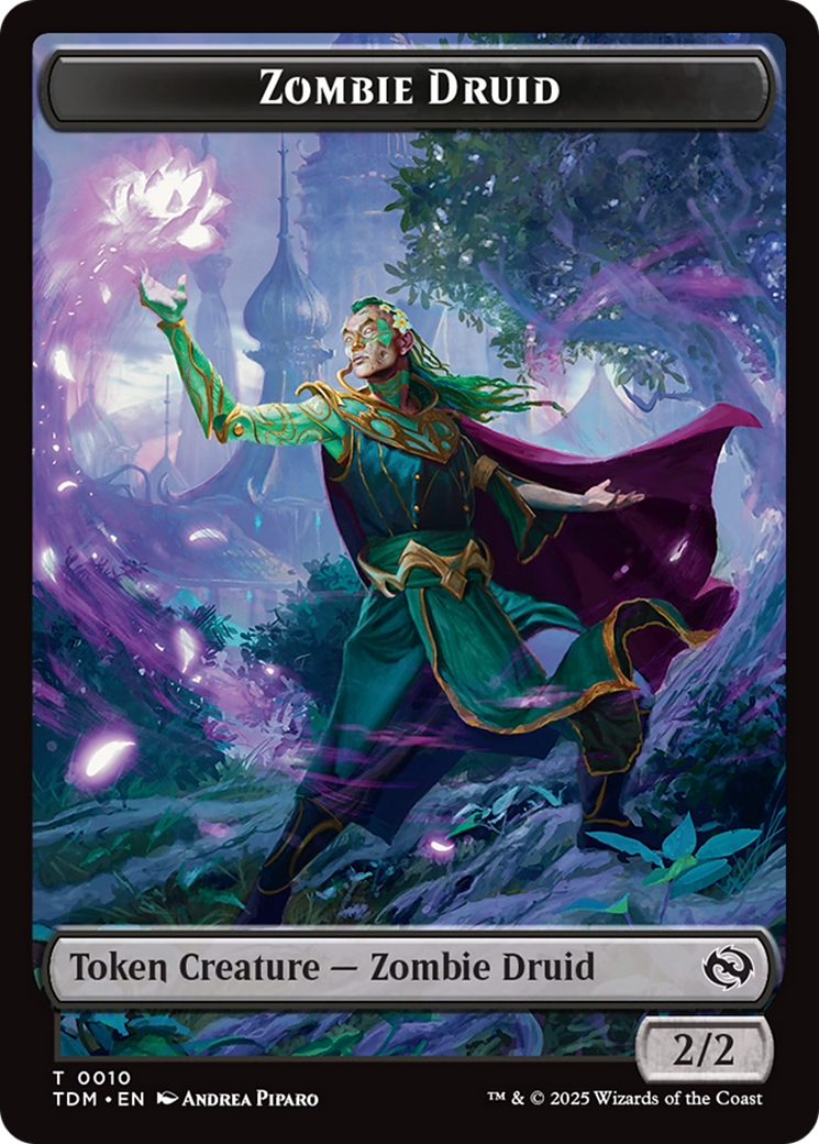 Treasure // Zombie Druid Double-Sided Token [Tarkir: Dragonstorm Tokens] | Cracking-Singles