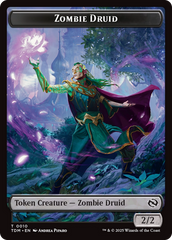 Zombie Druid // Treasure Double-Sided Token [Tarkir: Dragonstorm Tokens] | Cracking-Singles