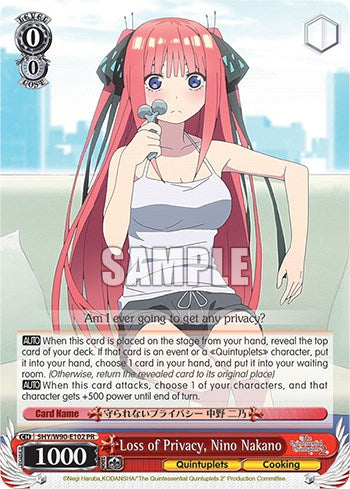 Loss of Privacy, Nino Nakano (5HY/W90-E102 PR) [The Quintessential Quintuplets 2] | Cracking-Singles