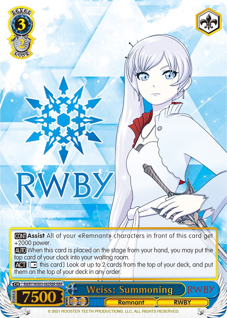 Weiss: Summoning (RWBY/WX03-082RBR RBR) [RWBY] | Cracking-Singles