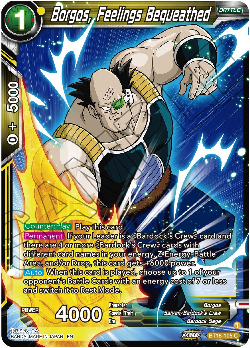 Borgos, Feelings Bequeathed (BT18-105) [Dawn of the Z-Legends] | Cracking-Singles