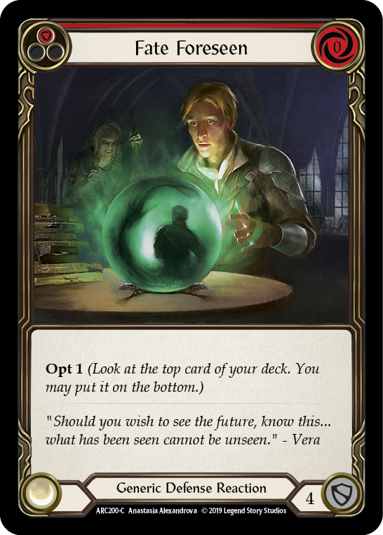 Fate Foreseen (Red) [ARC200-C] (Arcane Rising)  1st Edition Rainbow Foil | Cracking-Singles