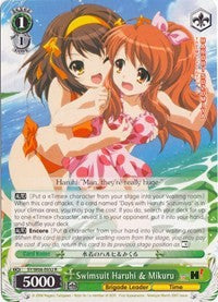 Swimsuit Haruhi & Mikuru (SY/W08-E032 R) [The Melancholy of Haruhi Suzumiya] | Cracking-Singles