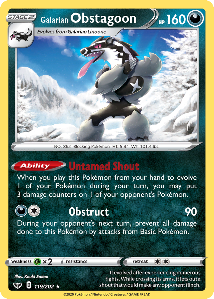 Galarian Obstagoon (119/202) [Sword & Shield: Base Set] | Cracking-Singles