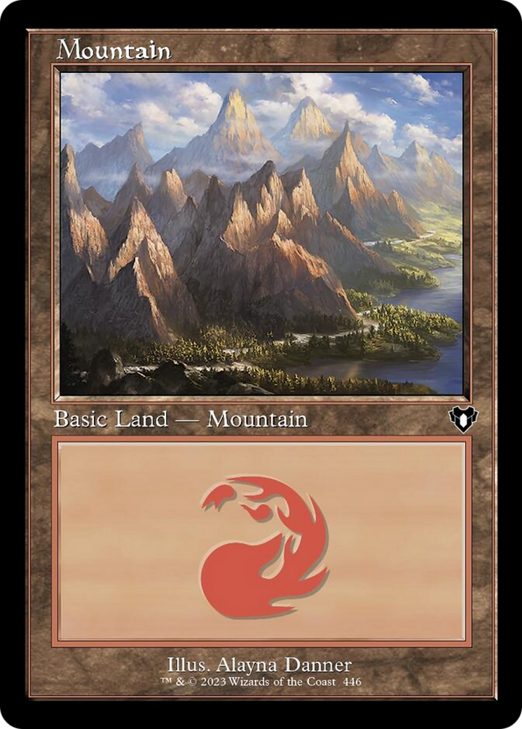 Mountain (446) (Retro) [Commander Masters] | Cracking-Singles