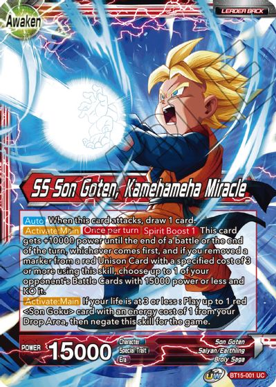 Son Goten // SS Son Goten, Kamehameha Miracle (BT15-001) [Saiyan Showdown] | Cracking-Singles