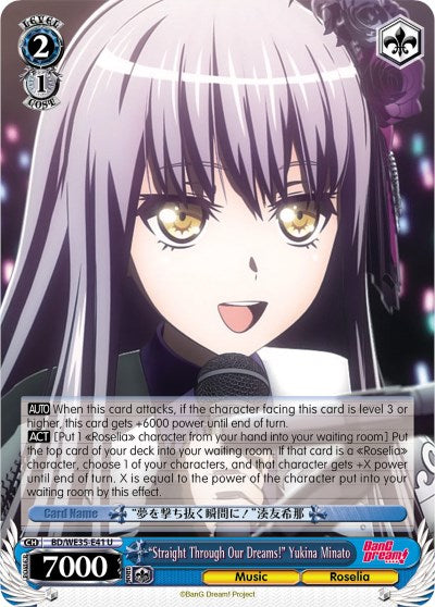 "Straight Through Our Dreams!" Yukina Minato (BD/WE35-E41 U) (Parallel Foil) [Poppin'Party x Roselia] | Cracking-Singles