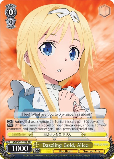 Dazzling Gold, Alice (SAO/S65-TE02 TD) [Sword Art Online -Alicization-] | Cracking-Singles