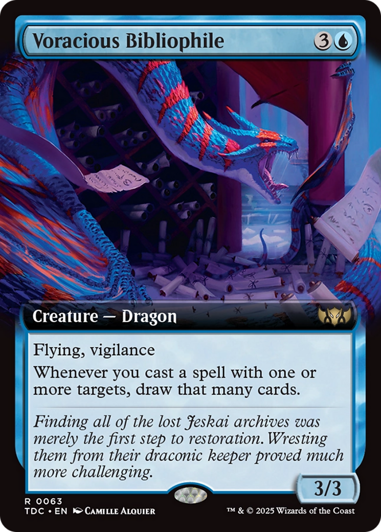 Voracious Bibliophile (Extended Art) [Tarkir: Dragonstorm Commander] | Cracking-Singles