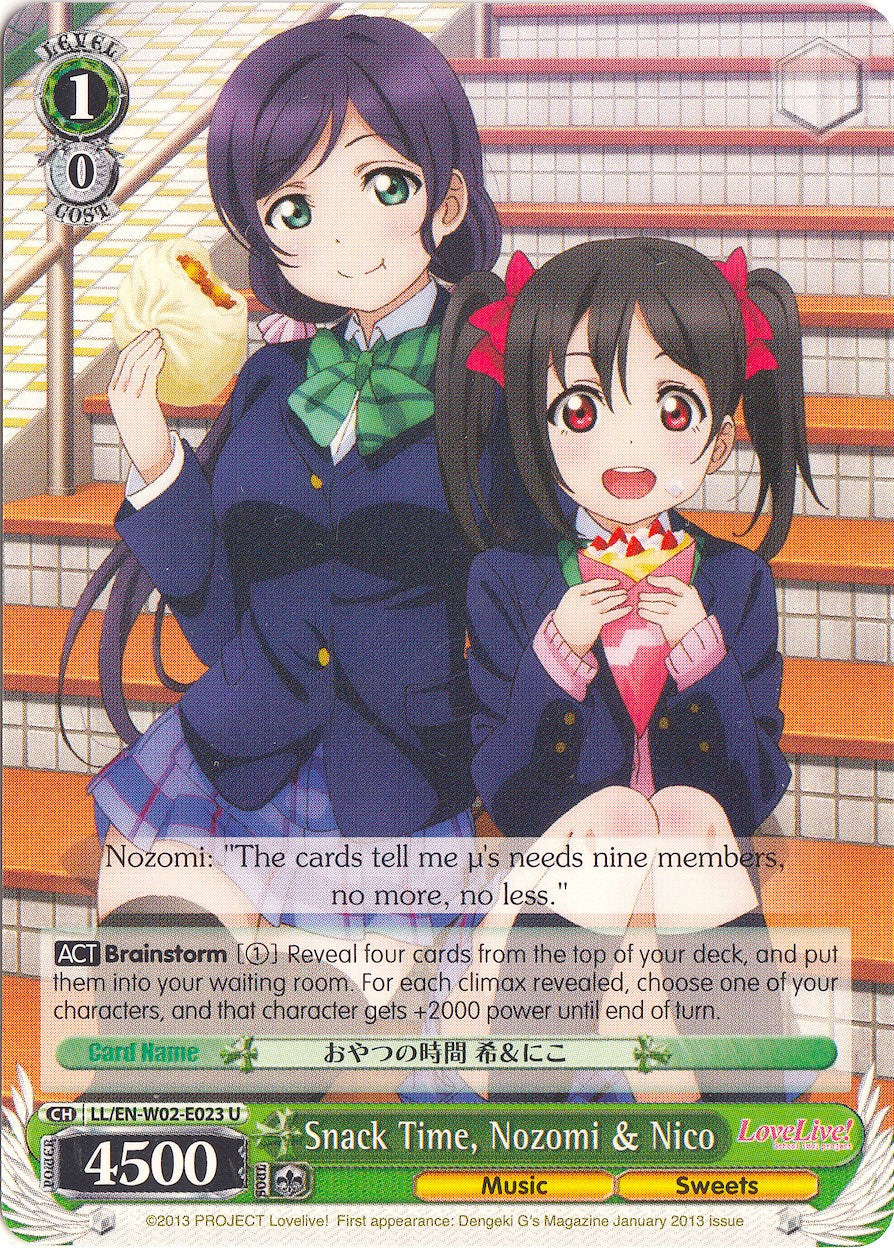 Snack Time, Nozomi & Nico (LL/EN-W02-E023 U) [Love Live! DX Vol.2] | Cracking-Singles